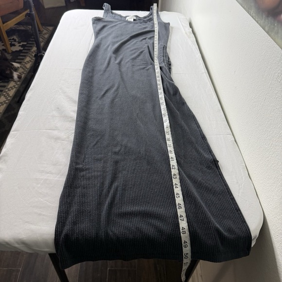 L Space Black Ribbed Side Slit Maxi Dress Cover Up Women's Medium Beach Boho - Picture 13 of 14